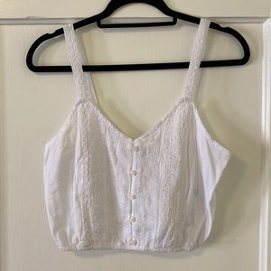 White American eagle crop top
